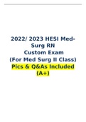    HESI Med Surg RN Custom Exam (For Med Surg II Class) Verified Questions