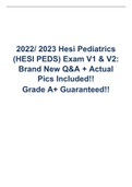 Hesi Pediatrics (HESI PEDS) Exam V1 & V2 Graded A | Actual questions and answers