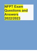 NFPT Exam Questions and Answers 2022/2023