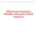 CPHQ Practice Questions & ANSWERS  2022/2023 UPDATE | Graded A+