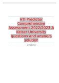 ATI Predictor Comprehensive Assessment 2022/2023 A Keiser University questions and answers solution