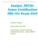 Juniper JNCIA-Junos Certification JN0-103 Exam Q&A 2023 