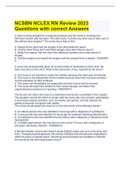NCSBN NCLEX RN Review 2023 Questions with correct Answers