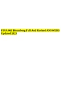 FINA 061 Bloomberg Full And Revised ANSWERS Updated 2023.