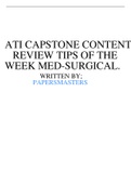 ATI Capstone Content Review Tips of the Week – Medical Surgical 2022