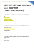 NRNP 6675 Week 6 Midterm Exam  (100% Correct Answers)