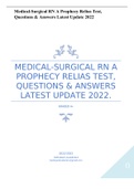 MEDICAL-SURGICAL RN A PROPHECY RELIAS TEST, QUESTIONS & ANSWERS LATEST UPDATE 2022.