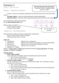 Summary Statistics/Statistiek 1 VU