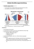 Zusammenfassung zu Bevölkerungsentwicklung