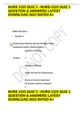 NURS 3325 QUIZ 3 - NURS-3325 QUIZ 3 QUESTION & ANSWERS LATEST DOWNLOAD 2023 RATED A+