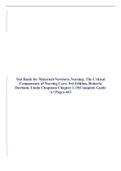 Test Bank for Maternal-Newborn Nursing: The Critical Components of Nursing Care, 3rd Edition, Roberta Durham, Linda Chapman Chapter 1-19|Complete Guide A+|Pages-443