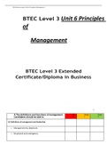 BTEC Level 3 Unit 6 Principles of    Management