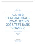 HESI 102 ALL  HESI Fundamentals Exams Test Bank Updated Spring 2022- Chamberlain College of Nursing