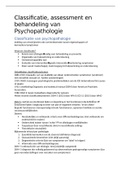 Samenvatting hoofdstuk 2: Classificatie, assessment en behandeling van psychopathologie 
