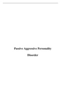 Passive Aggressive Personality Disorder