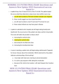 NURSING 121 PATHO FINAL EXAM  Questions and Answers New Update 2022 Guaranteed success Rated A+