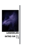 Lesdoelen | Intro IVK | Tentamenperiode 3 | HHS