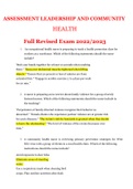 NURS 406 ASSESSMENT LEADERSHIP AND COMMUNITY  HEALTH Full Revised Exam 2022/2023.