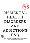 RN mental health disorders and addictions EAQ