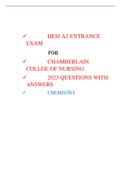 chamberlain college of nursing HESI A2 CHEMISTRY ENTRANCE EXAM - (QUESTIONS & ANSWERS) LATEST UPDATE 2023