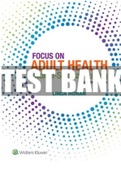 Focus on Adult Health Medical Surgical Nursing 2nd Edition Honan Test Bank. ISBN-13: 978-1496349286 (56 Chapters)