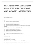 HESI A2 ENTRANCE CHEMISTRY  EXAM 2023 WITH QUESTIONS  AND ANSWERS LATEST UPDATE