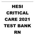 HESI CRITICAL CARE 2021 TEST BANK RN