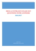 HESI A2 ENTRANCE EXAM 2023  QUESTIONS WITH ANSWERS BIOLOGY