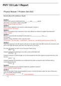 Physics Module 1 Problem Set 2023