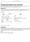 Comparing Health Care Systems US and UK (ANSWERED)