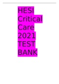 HESI Critical Care TEST BANK RN Recently Updated_2020-2021