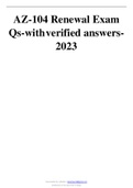 AZ-104 Renewal Exam Qs-with verified answers-2023