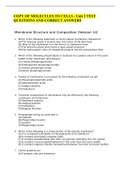 COPY OF MOLECULES TO CELLS - Unit 2 TEST QUESTIONS AND CORRECT ANSWERS