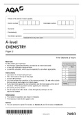 AQA A-level CHEMISTRY Paper 3 Organic and Physical Chemistry 7405-3-QP-Chemistry-A-20Jun22