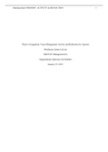 Week 4 Assignment: Team Management Activity and Reflection for Amazon Warehouse Jennie LaCour MGT330: Management for Organizations Instructor Jon Webber January 25, 2019  