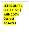 LETRS UNIT 1 POST TEST | with 100% Correct Answers