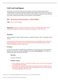 Cell Cycle and Its Stages Lab Report (Graded A+)