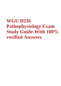 WGU D236 Pathophysiology Exam Study Guide-With 100% verified Answers  2023