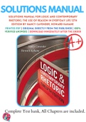 Solutions Manual For Logic and Contemporary Rhetoric: The Use of Reason in Everyday Life 12th Edition By  Nancy M. Cavender, Howard Kahane 9781133942283