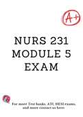 NURS 231 Module 5 Exam