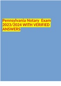 Pennsylvania Notary Exam 2023/2024 WITH VERIFIED ANSWERS