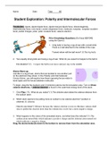 Gizmos Student Exploration: Polarity and Intermolecular Forces