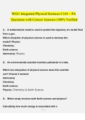 WGU Integrated Physical Sciences C165 – PA  Questions with Correct Answers |100% Verified