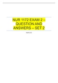 NUR 1172 EXAM 2 – QUESTION AND ANSWERS – SET 2 2022/2023 UPDATE