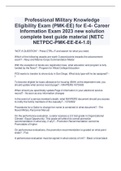 Professional Military Knowledge Eligibility Exam (PMK-EE) for E-4- Career Information Exam 2023 new solution complete best guide material (NETC NETPDC-PMK-EE-E4-1.0)