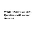 WGU D220 Exam 2023 Questions with correct Answers