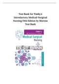 Timby's Introductory Medical-Surgical Nursing 13th Edition Moreno Test Bank Guide