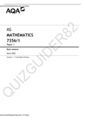 AS MATHEMATICS 7356/1 Paper 1[MARK SCHEME]DOWNLOAD TO PASS