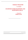 Solutions Manual for Statistics for Engineers and Scientists, 6e William Navidi