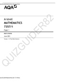 A-level MATHEMATICS 7357/1 Paper 1[MARK SCHEME]DOWNLOAD TO PASS